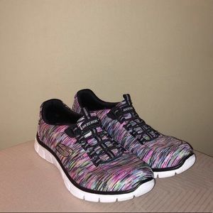 Sketchers no lace multicolored shoes